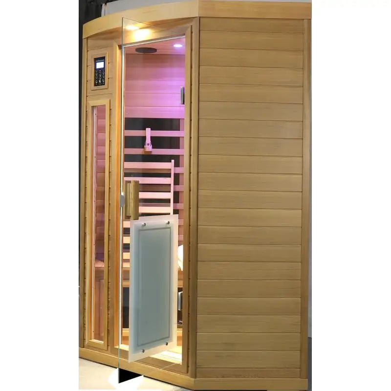 Feature Low EMF Two Person Far Infrared Cedar Pentagonal Sauna