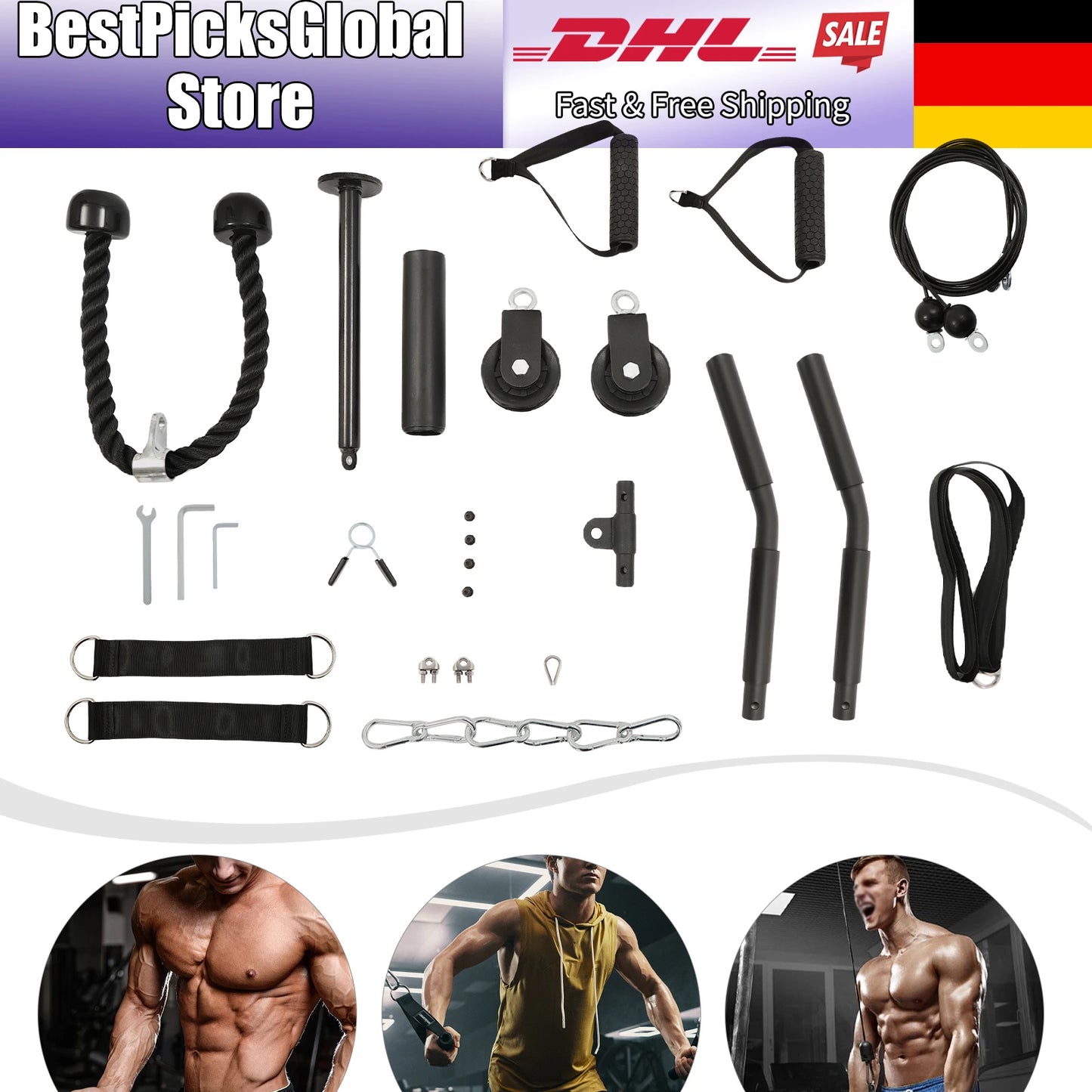 Fitness Cable Pull Equipment for Gym Exercise, Rust-proof