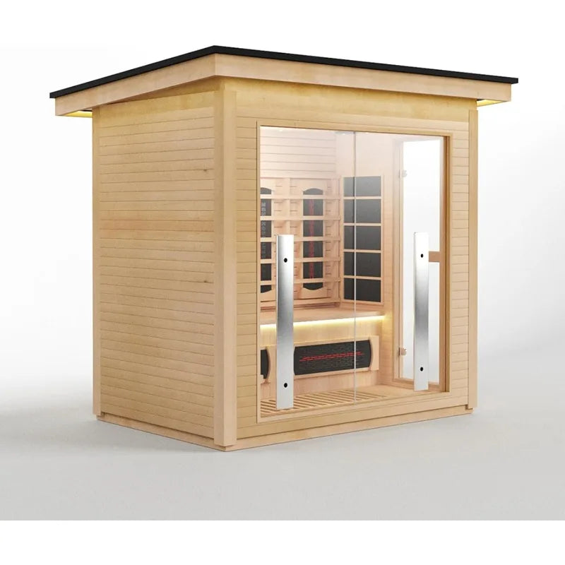 Feature Hybrid Far Infrared Traditional Wood Sauna Indoor Outdoor WiFi