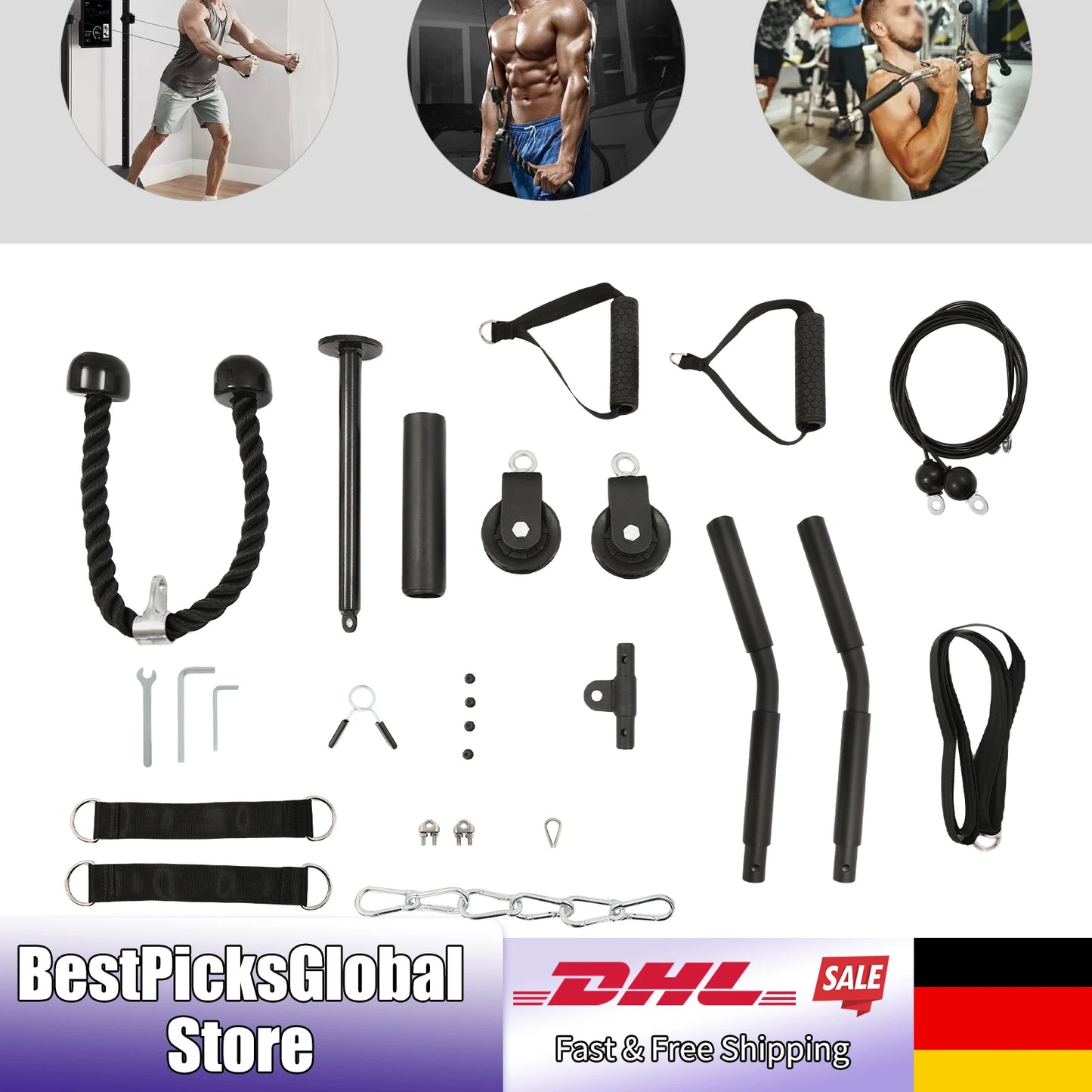 Fitness Cable Pull Equipment for Gym Exercise, Rust-proof