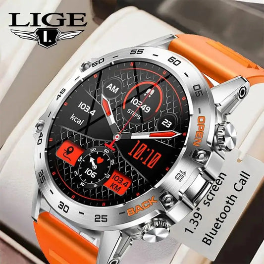 LIGE Smartwatch Bluetooth Call Men Outdoor Fitness Heart Rate Monitor