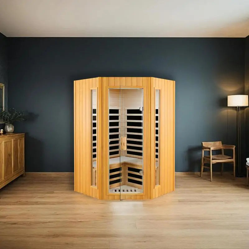 Feature Two Person Hemlock Indoor Far Infrared Sauna