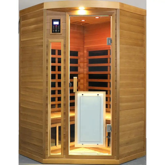 Feature Low EMF Two Person Far Infrared Cedar Pentagonal Sauna