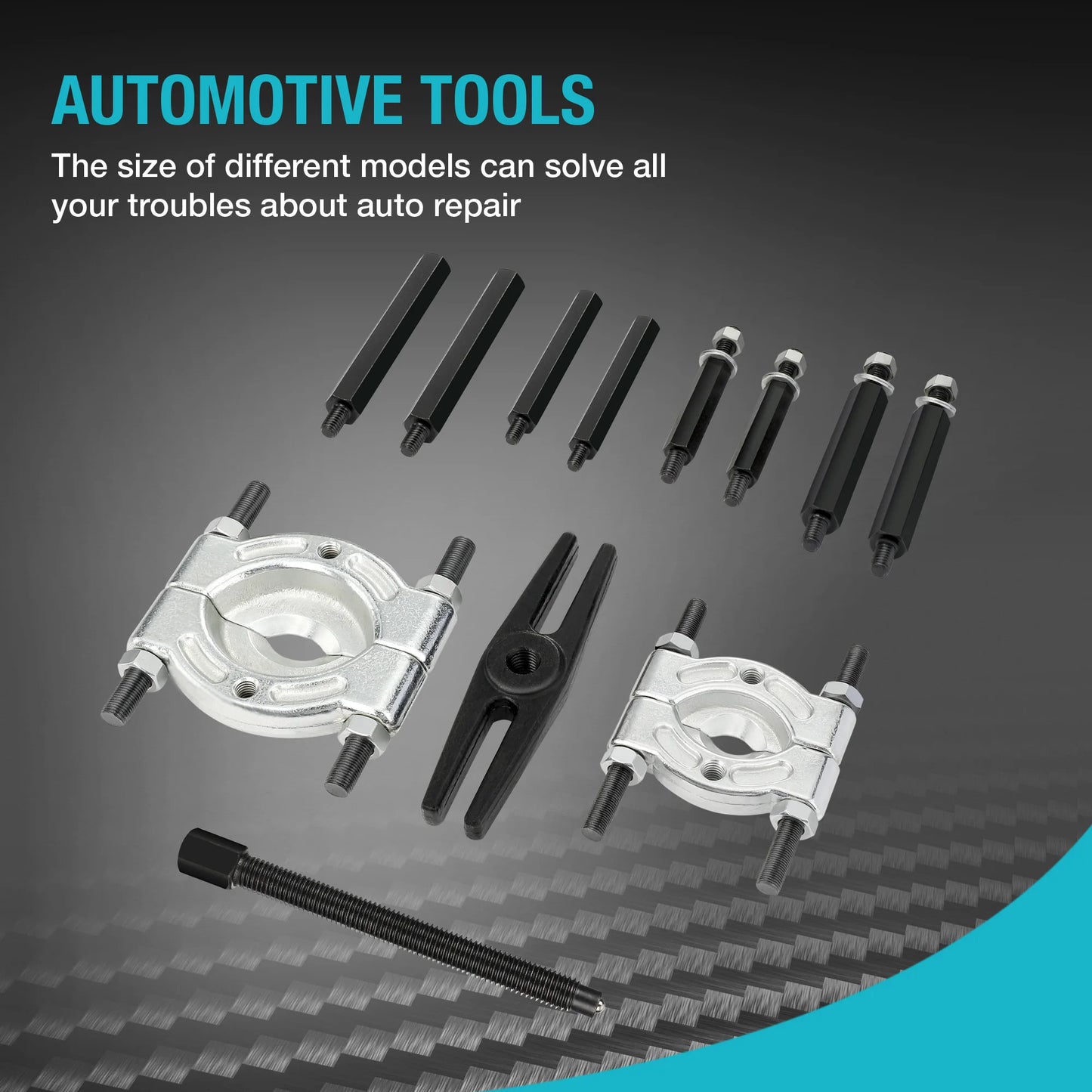 DURATECH 12PCS Bearing Puller Set 5-ton Capacity Heavy Duty Flywheel Separator Tool Gear Puller Storage Case Included