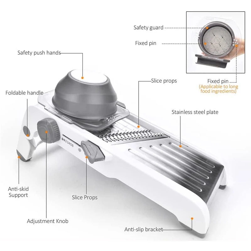 LMETJMA Ultra Sharp Mandoline Slicer Adjustable Thickness