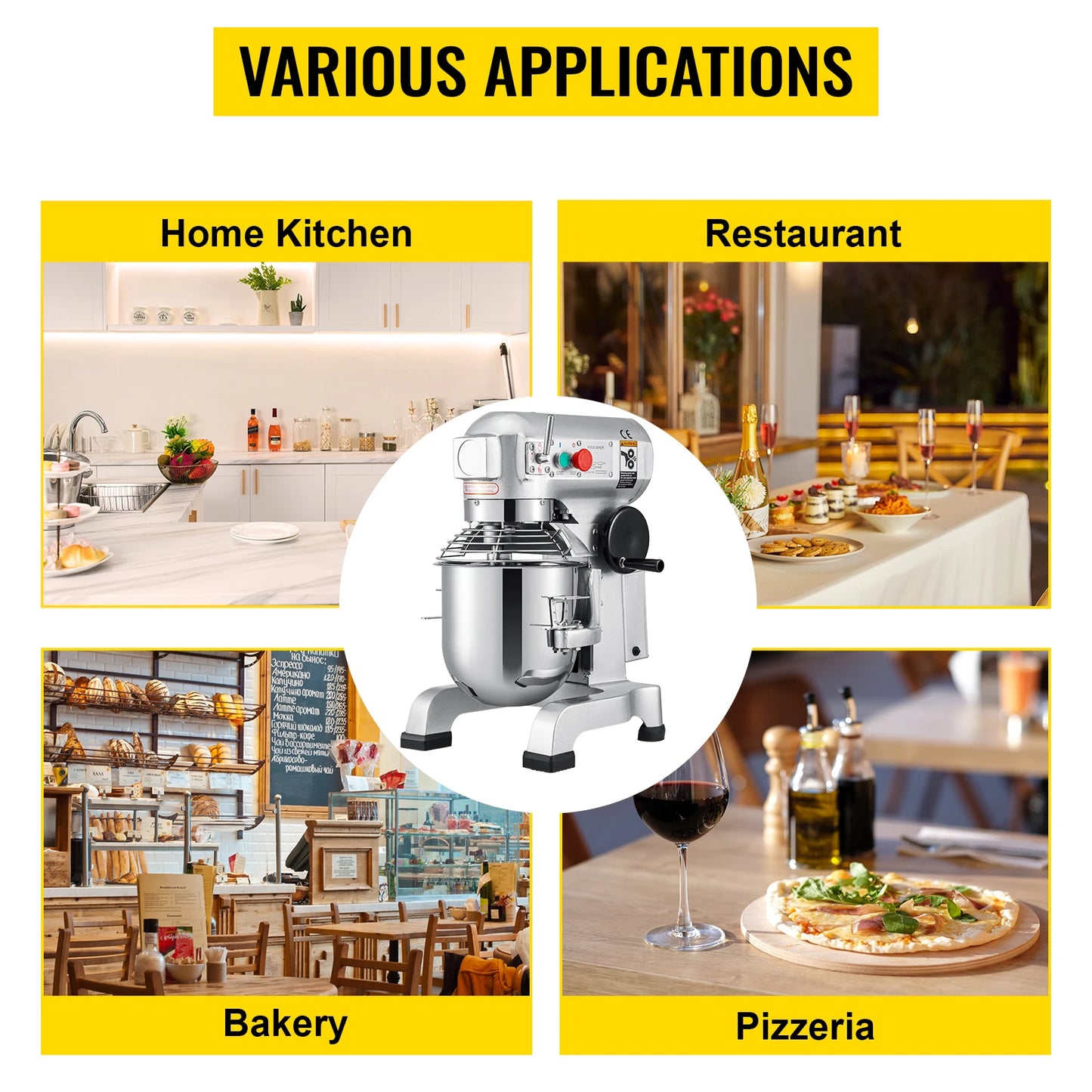 SucceBuy Electric Dough Machine Stainless Steel Stand Mixer Processor