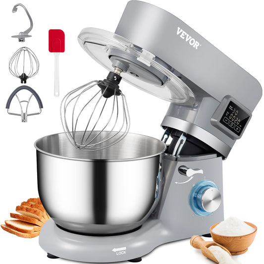 VEVOR Stand Mixer Electric Dough Mixer With 6 Speeds LCD