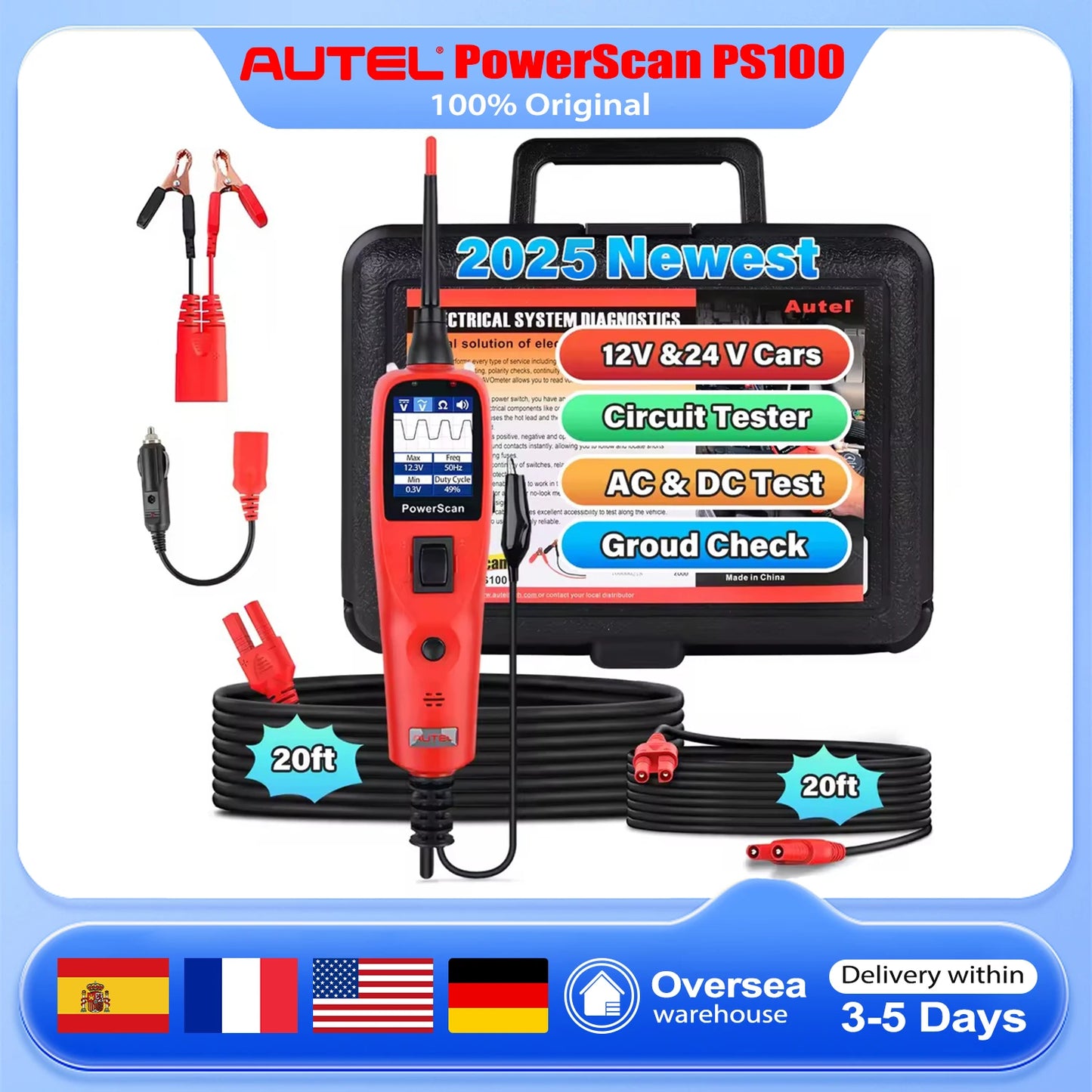 Autel PowerScan PS100 Auto Circuit Tester AVOmeter Tool