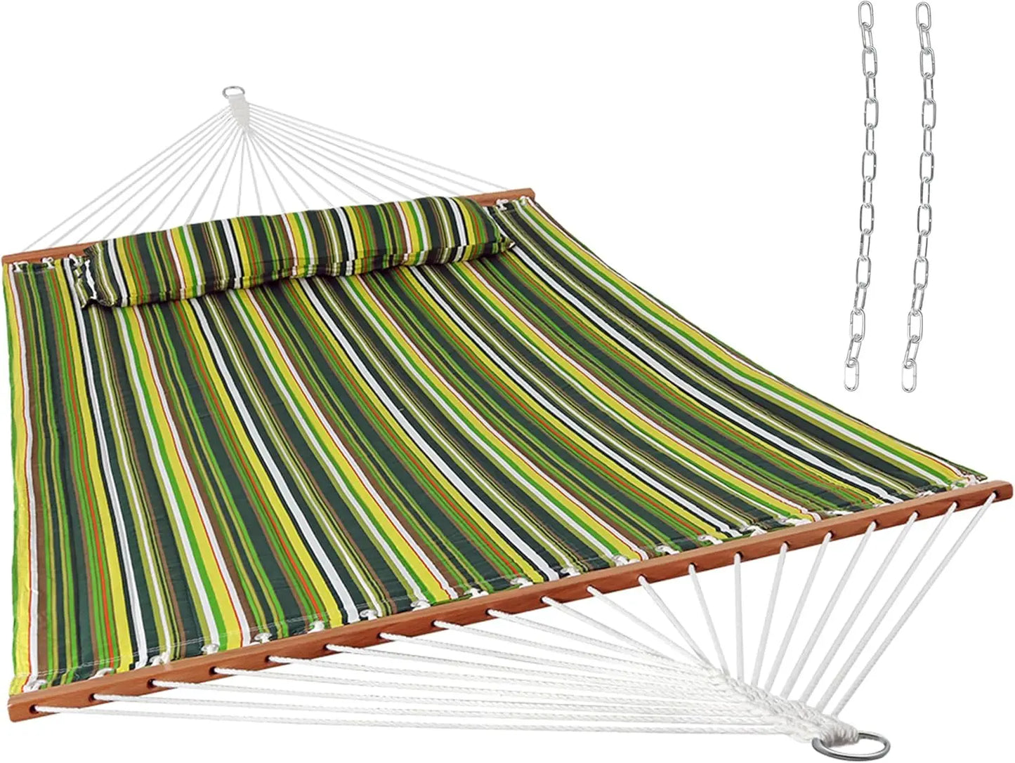 Quilted Outdoor Hammock with Spreader Bars 450-Pound Capacity