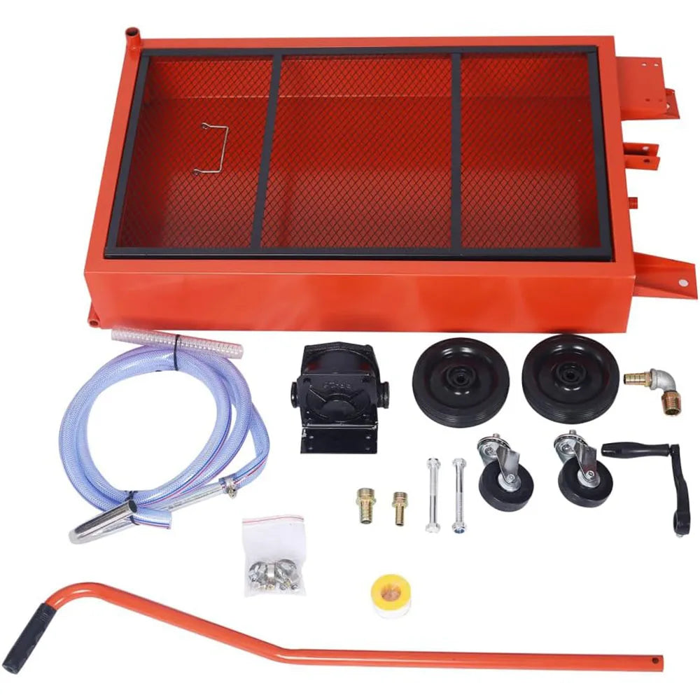 Portable Oil Drain Pan Low-Profile 17-Gallon Tank for Trucks