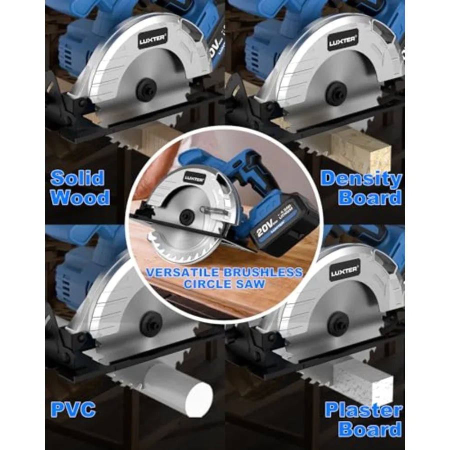 SHXI Cordless Brushless Circular Saw With 4.0Ah Battery And Charger