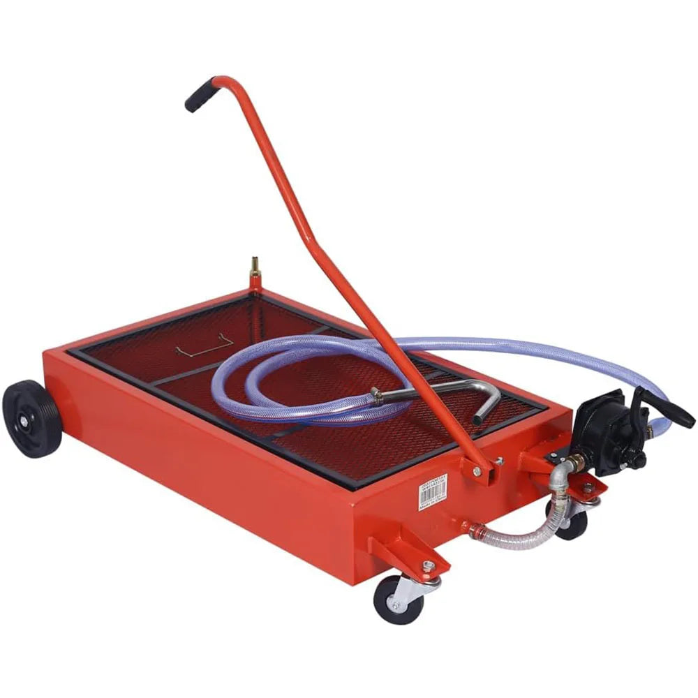 Portable Oil Drain Pan Low-Profile 17-Gallon Tank for Trucks