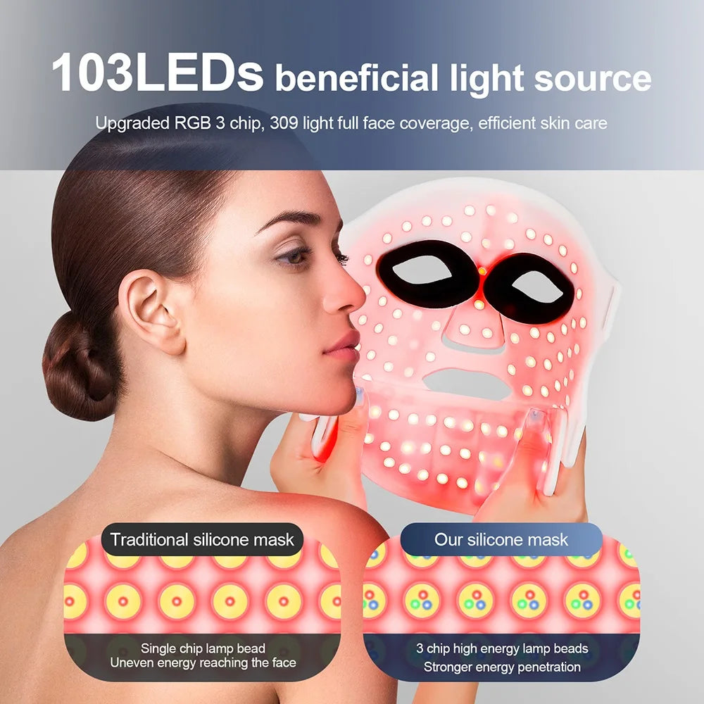 Foreverlily Silicone LED Mask For Facial Rejuvenation With Photon Therapy