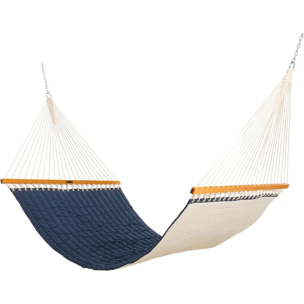 Spectrum Indigo Sunbrella Quilted Hammock with Extension Chains