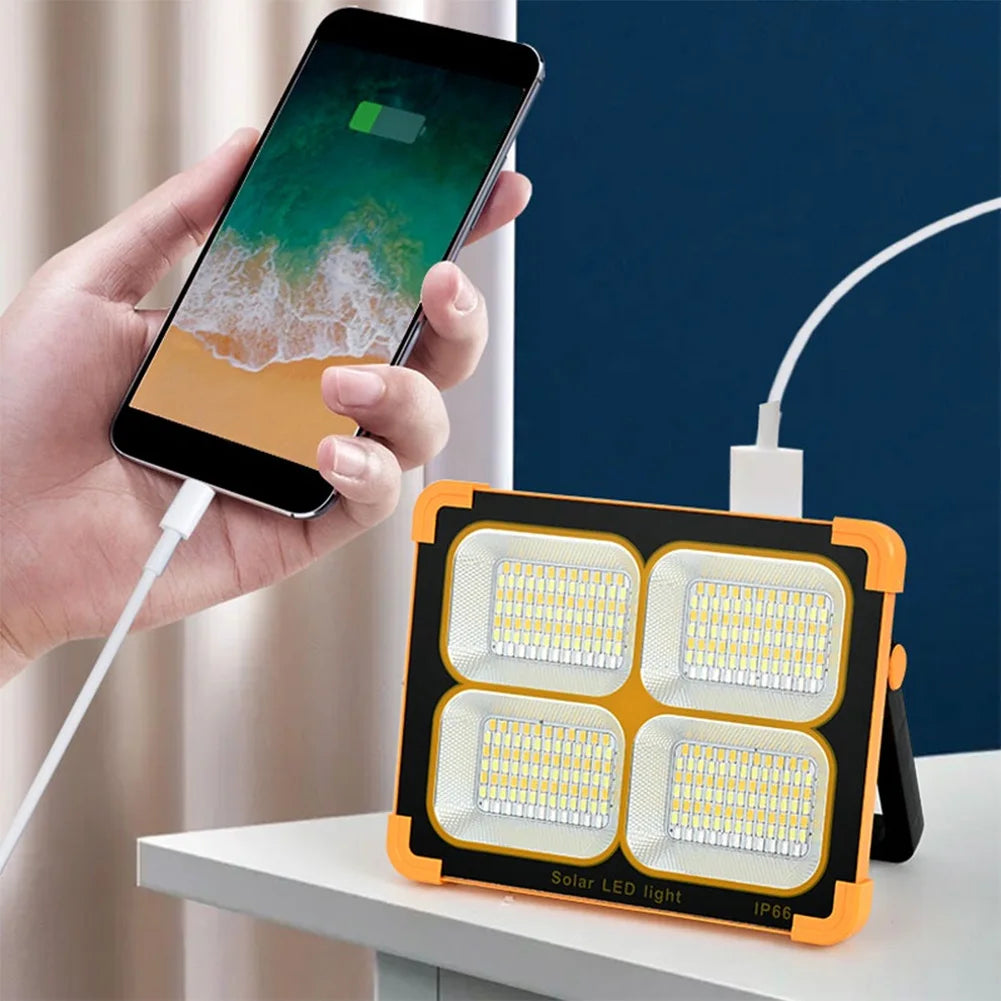 400W LED Solar Floodlight Waterproof Solar Light USB Rechargeable