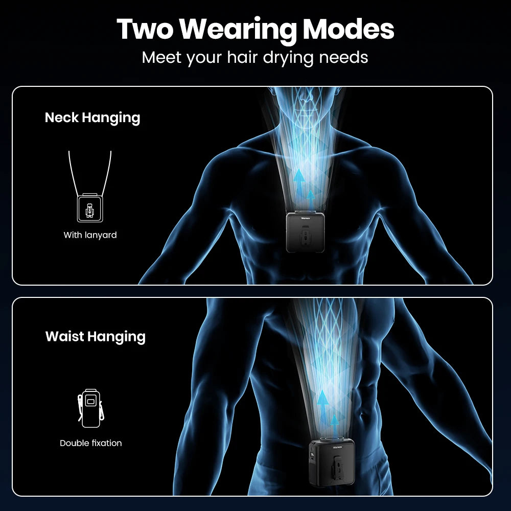 Warmco Portable Waist Fan 10000mAh Four Speed Belt Clip