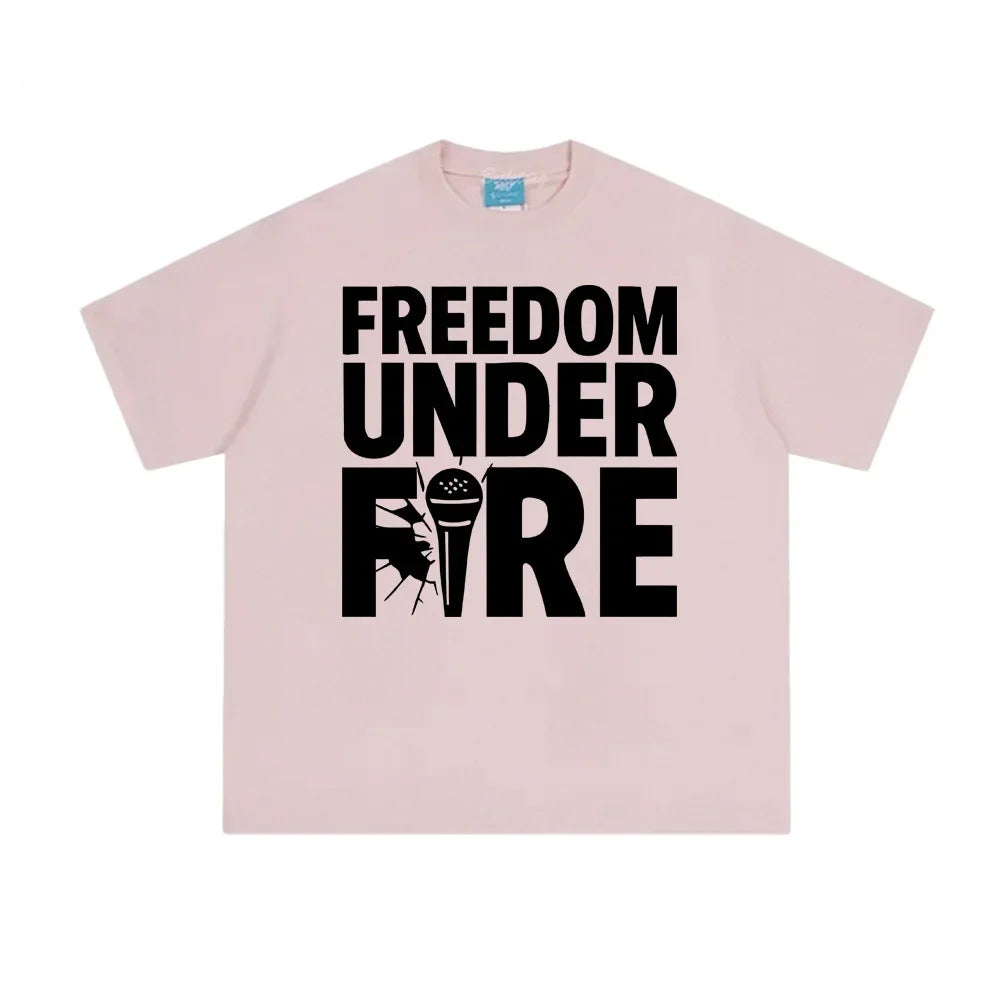 Freedom Under Fire Tee American Charlie Kirk Cotton Shirt