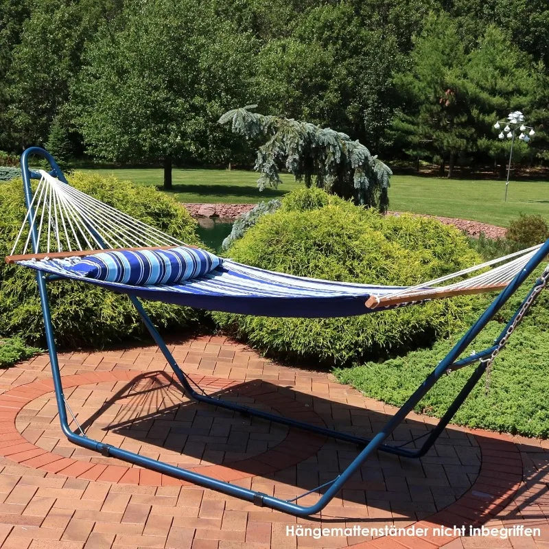 Quilted Outdoor Hammock with Spreader Bars 450-Pound Capacity