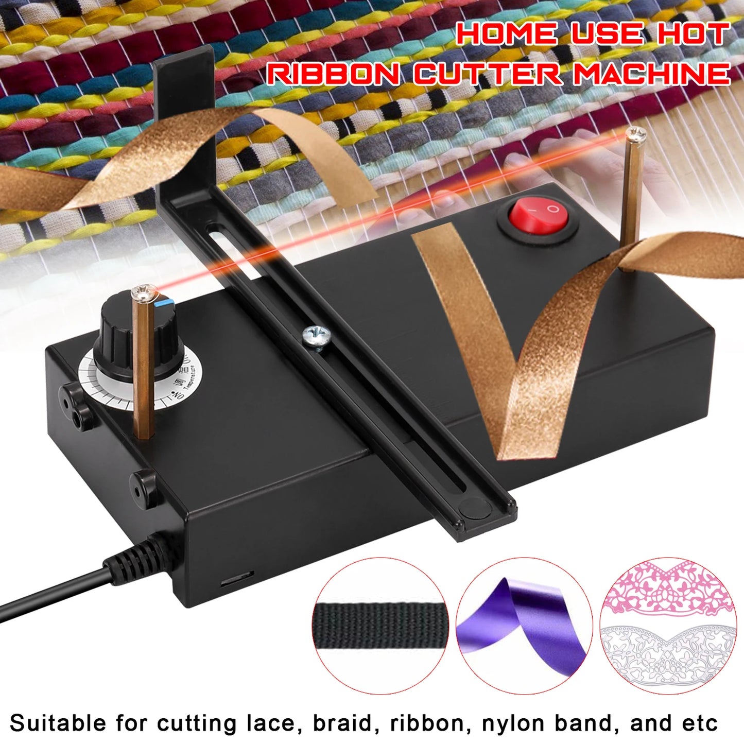 Manual Cut Tool Home Use Hot Ribbon Cutter Machine US Plug