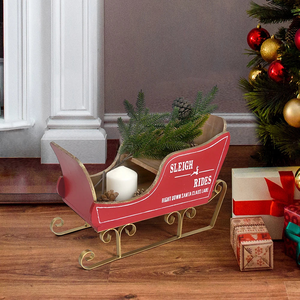 Christmas Craft Supplies Indoor Decoration Red Sledge Sleigh
