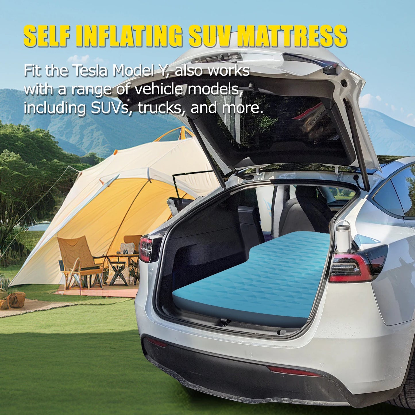 WTVIDAS 3D Self Inflating Tesla Model Y Camping Mattress