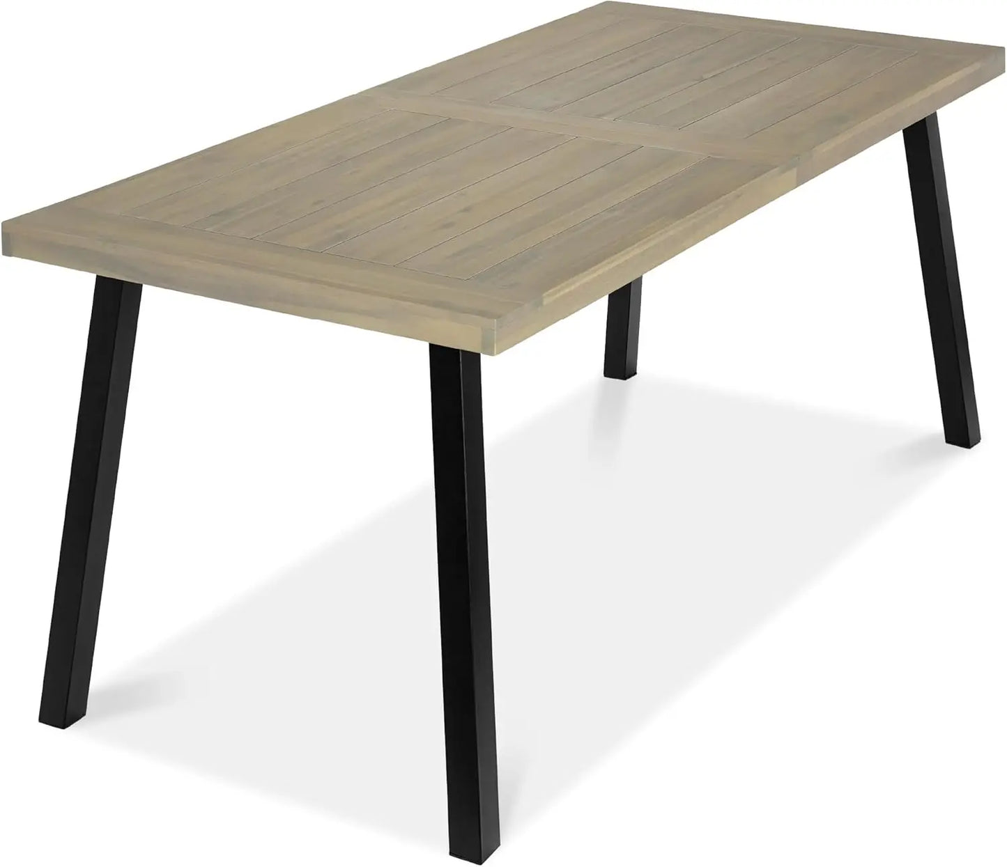 6-Person Indoor Outdoor Acacia Wood Dining Table Set