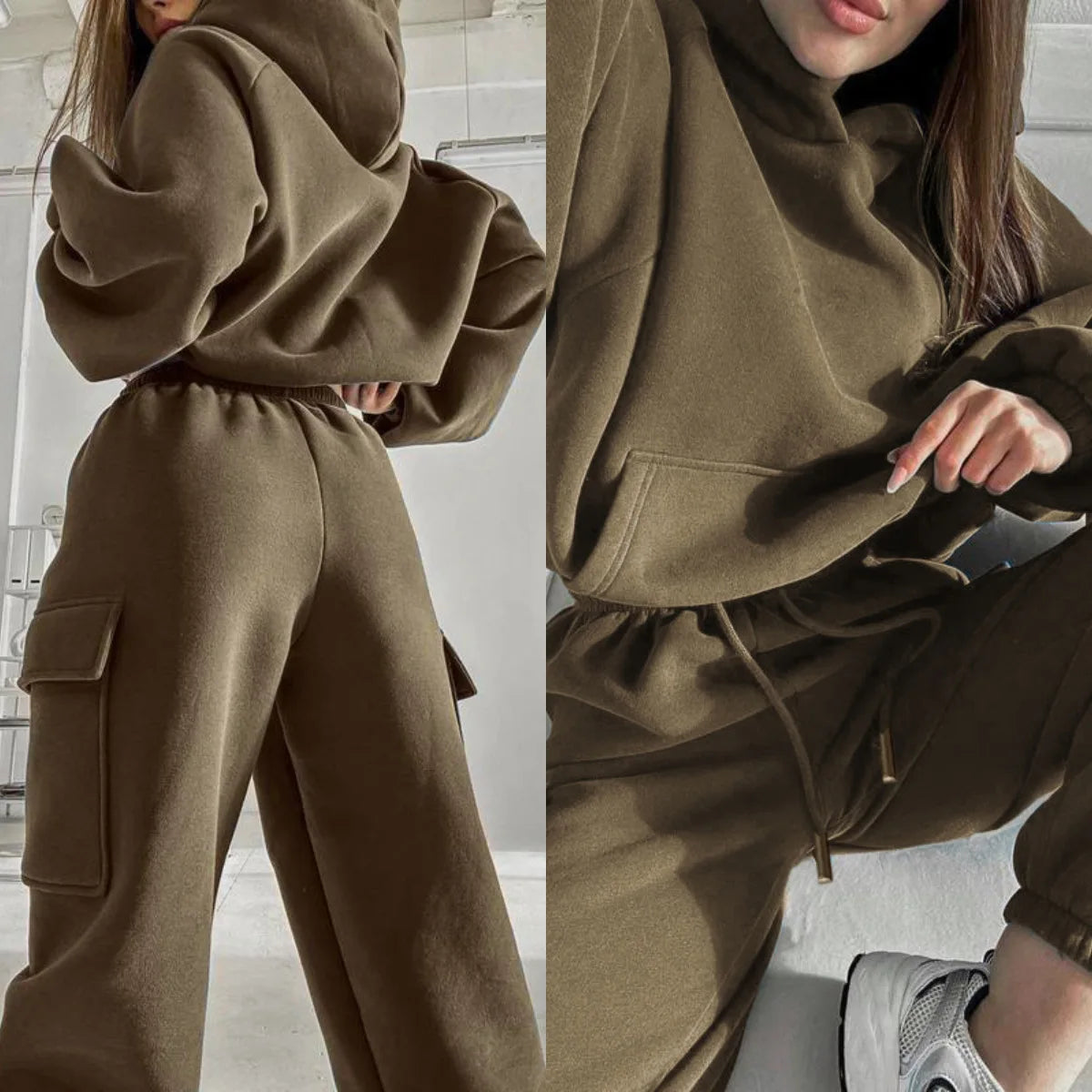 Sweatsuit Spring Outfits Women Sport Suit Zip Up Hoodie Tracksuit