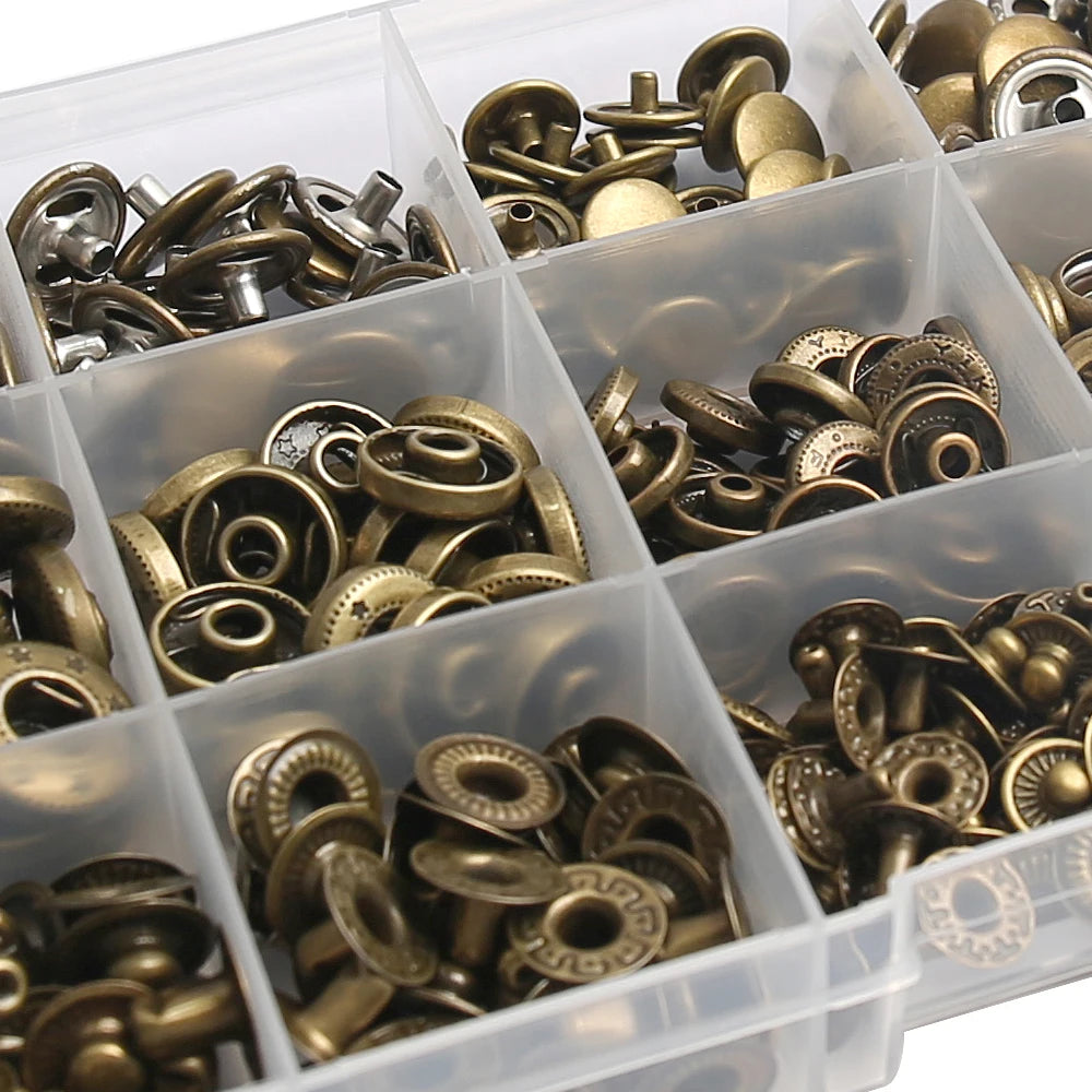 Metal Snap Fasteners Button Kits with Installation Pliers