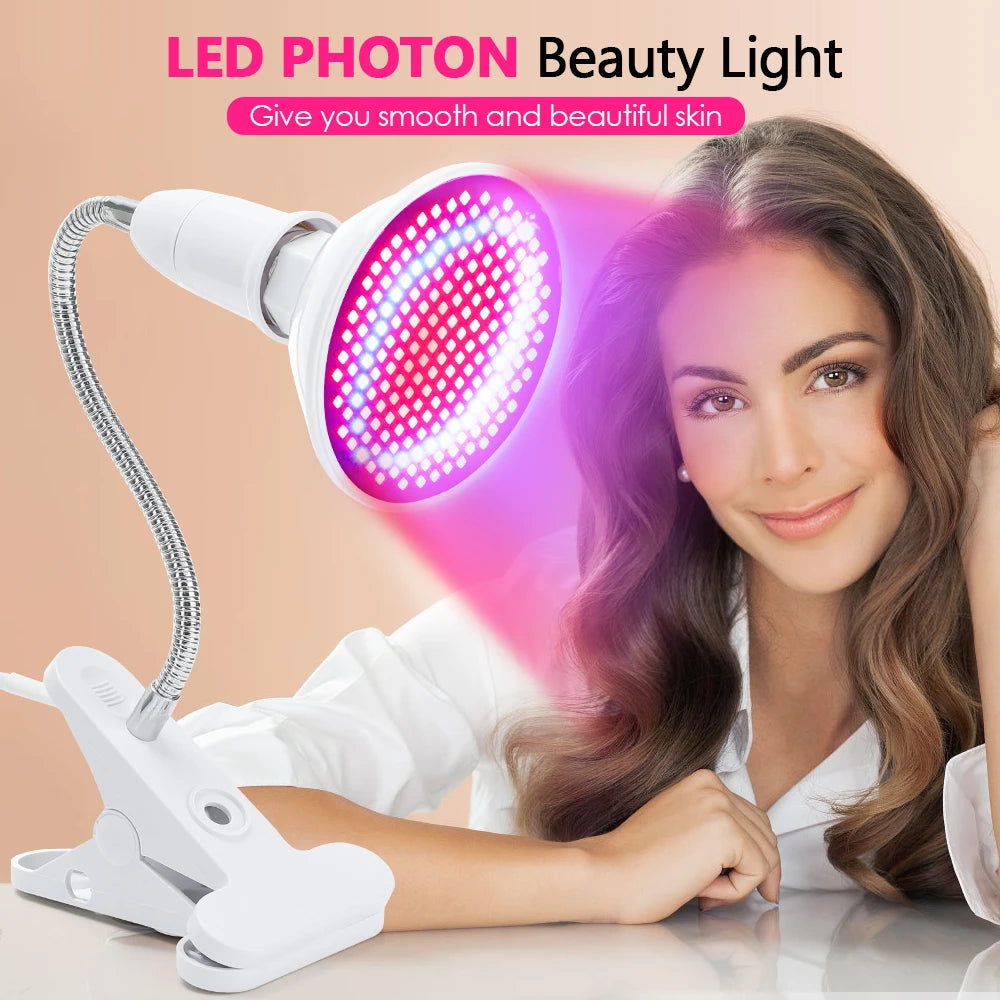 Moajaza 200 LED Infrared Light Therapy Lamp For Skin Care Anti Aging 660nm 850nm