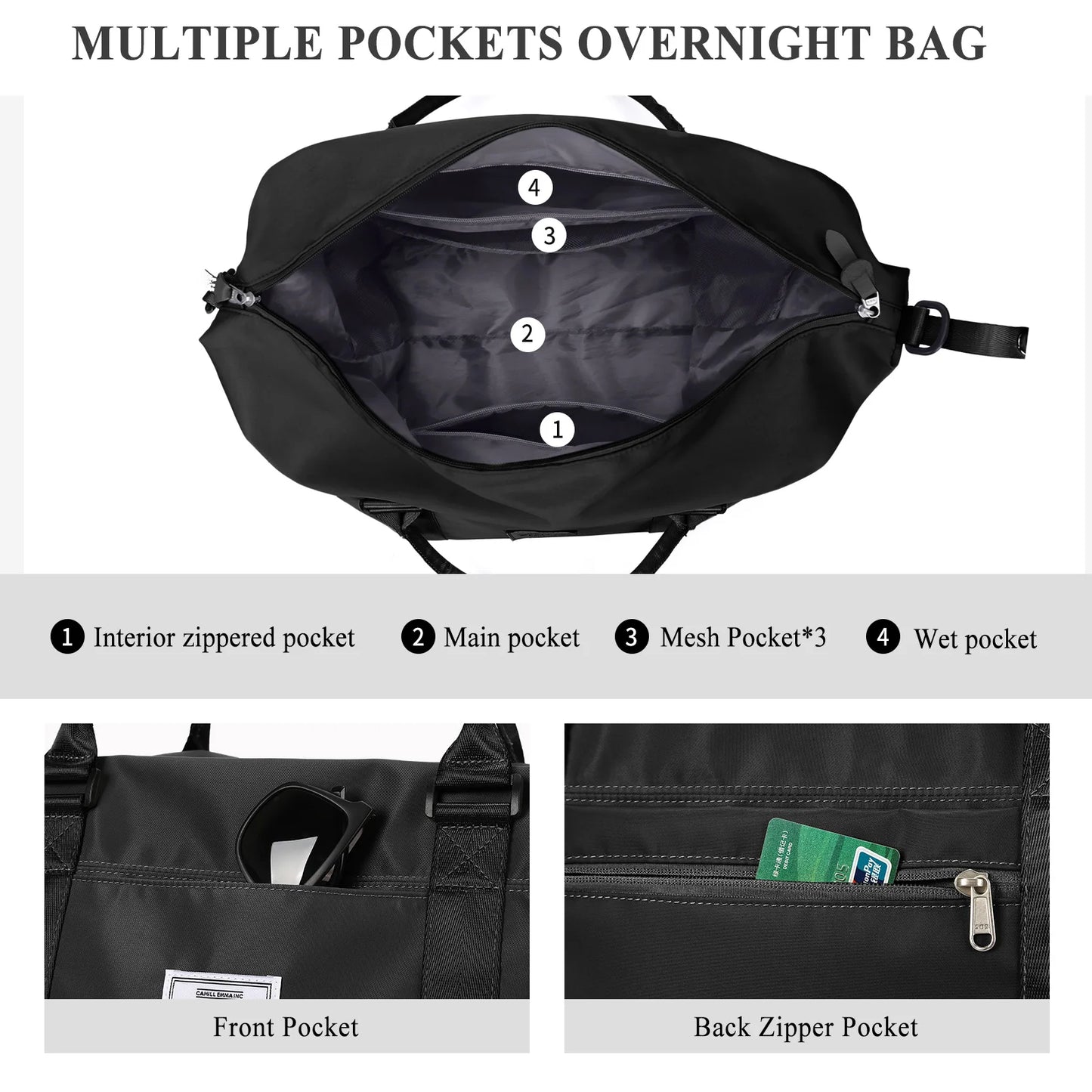 Travel Duffel Bag Weekender Bags for Women Men Carry On
