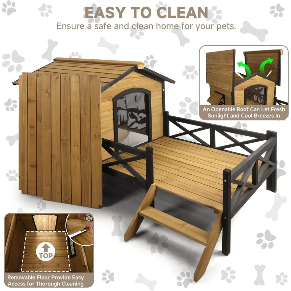 Large Outdoor Dog House, Extreme Outback Log Cabin Kennel