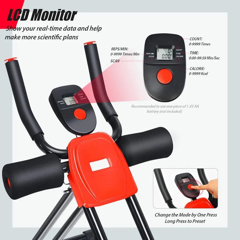 Goplus Foldable Core Abdominal Trainer with LCD Display