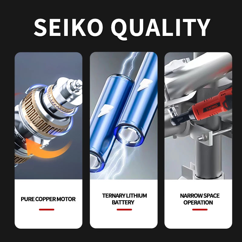 LYUWO 3/8 Rechargeable Electric Ratchet Set Angle Drill