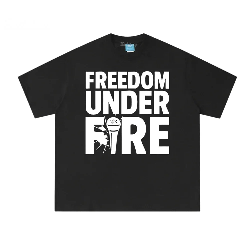 Freedom Under Fire Tee American Charlie Kirk Cotton Shirt