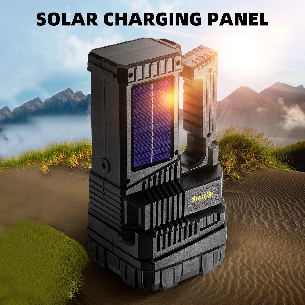 Solar Energy High Power LED Flashlight Type-C Rechargeable Waterproof