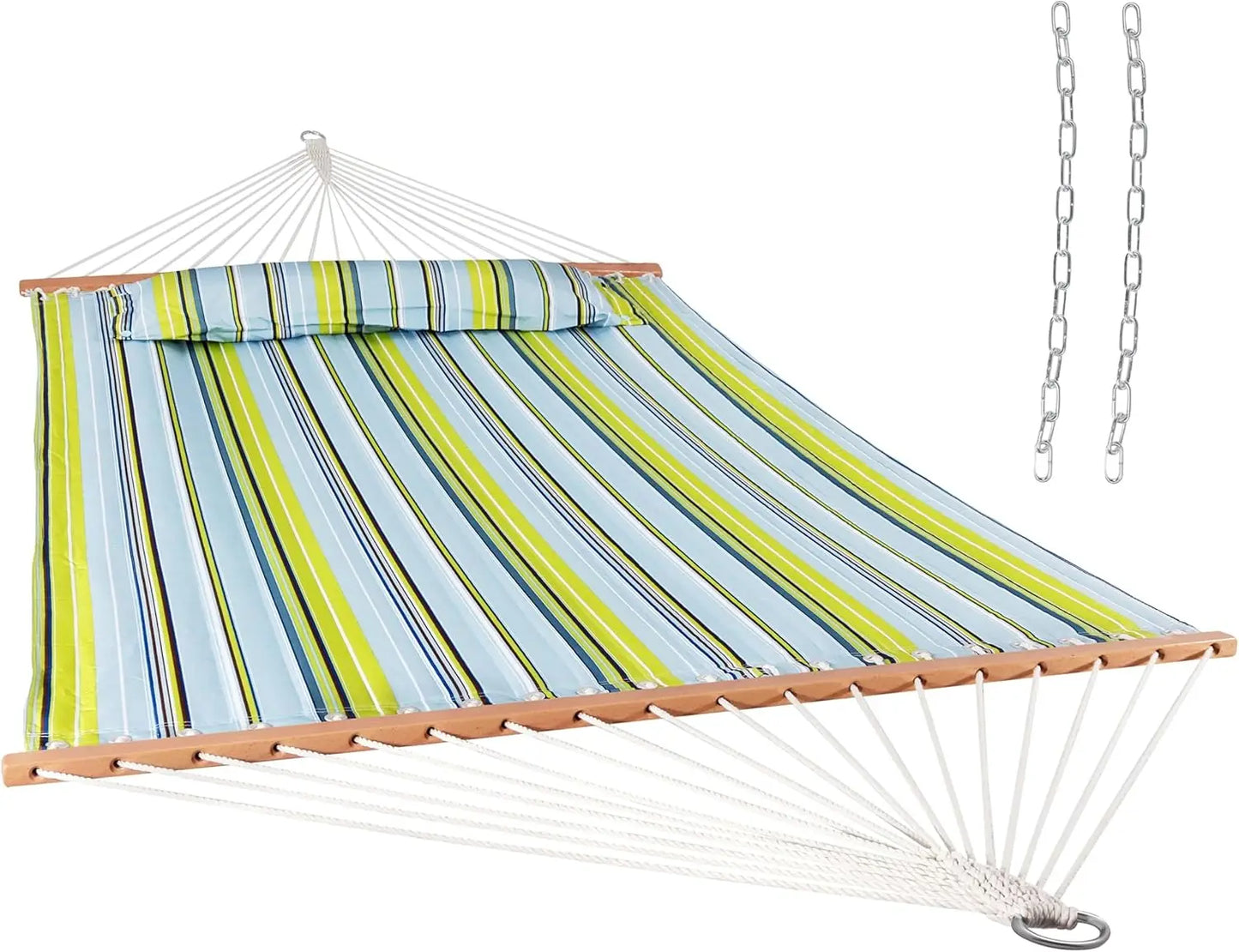 Quilted Outdoor Hammock with Spreader Bars 450-Pound Capacity