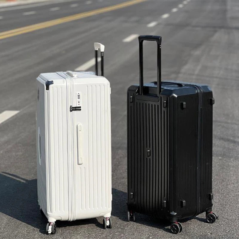 Unisex Rolling Luggage Cabin Holiday Suitcase Sets Couples Travel Anti-Fall Package with Wheels