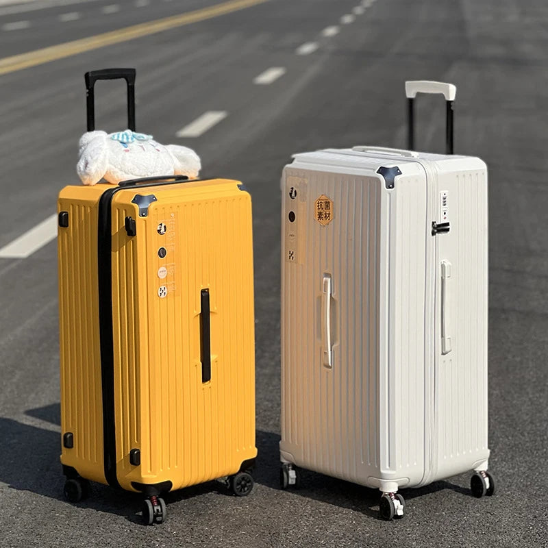 Unisex Rolling Luggage Cabin Holiday Suitcase Sets Couples Travel Anti-Fall Package with Wheels