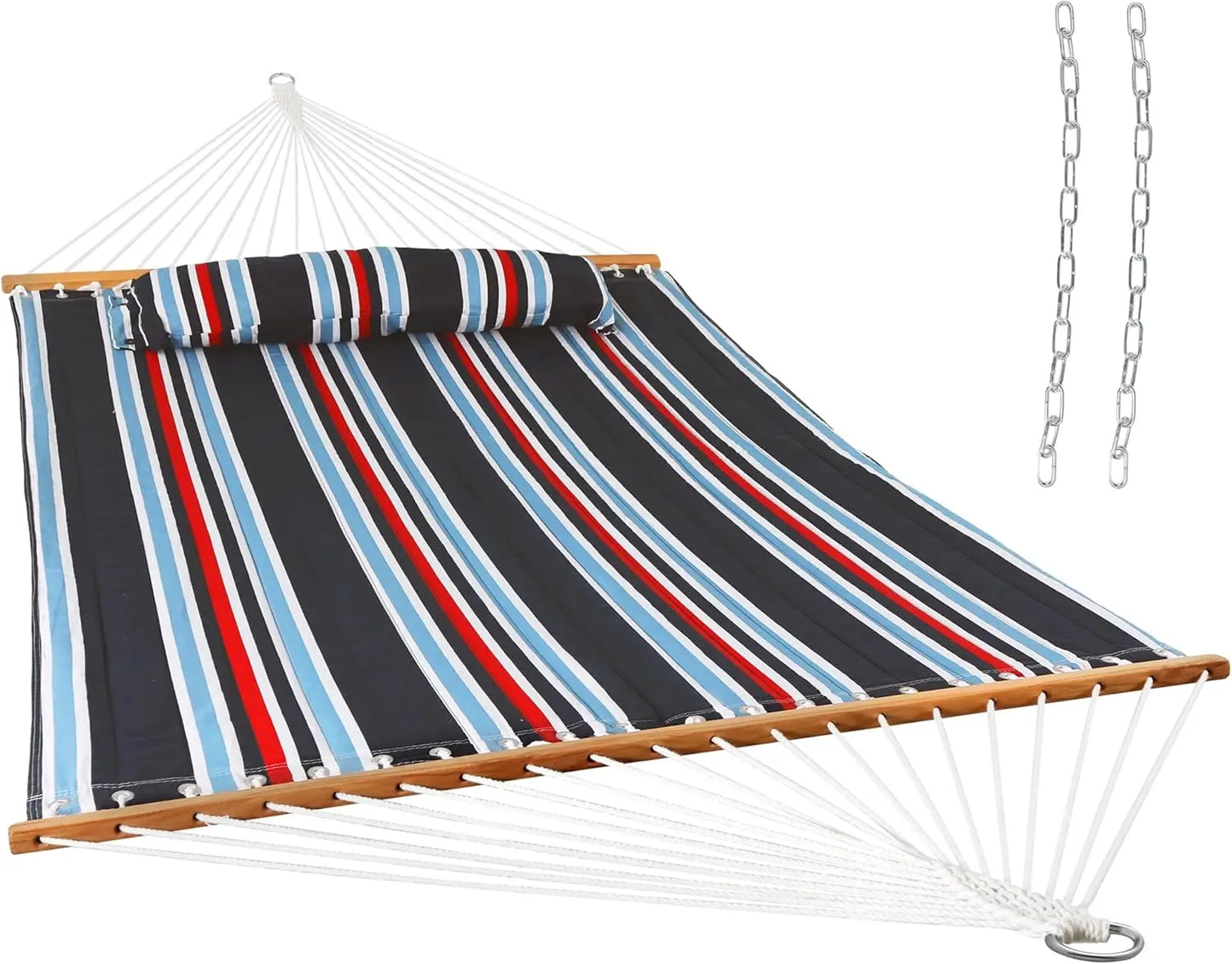 Quilted Outdoor Hammock with Spreader Bars 450-Pound Capacity