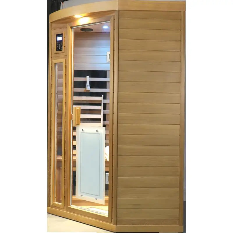 Feature Low EMF Two Person Far Infrared Cedar Pentagonal Sauna