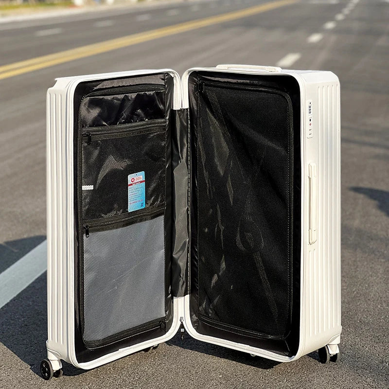 Unisex Rolling Luggage Cabin Holiday Suitcase Sets Couples Travel Anti-Fall Package with Wheels