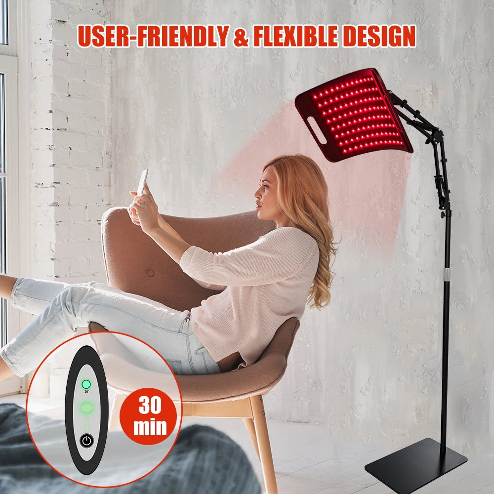 Electronic Red Light Therapy Lamp 660nm 850nm Panel With Stand