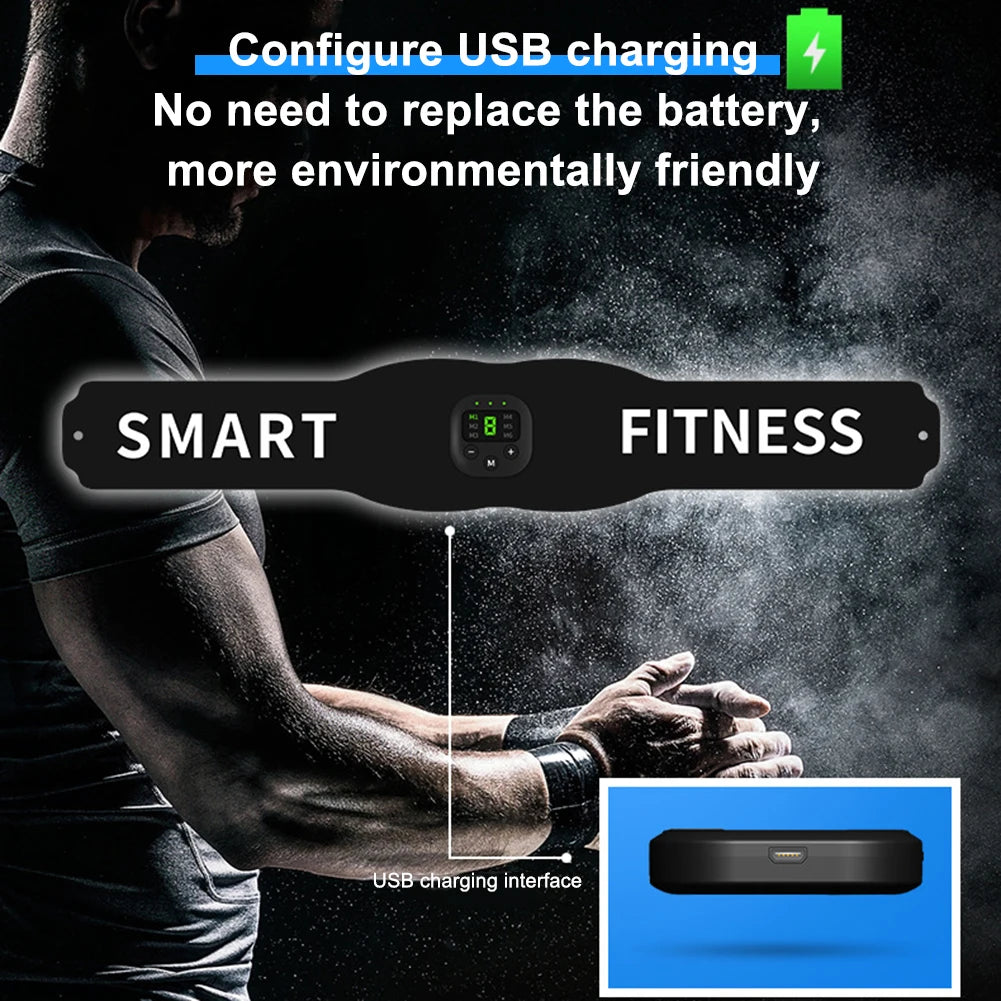 Abs Trainer EMS Abdominal Muscle Stimulator Electric Toning Belt Massager for Waist Belly Weight Loss Fitness Equipment