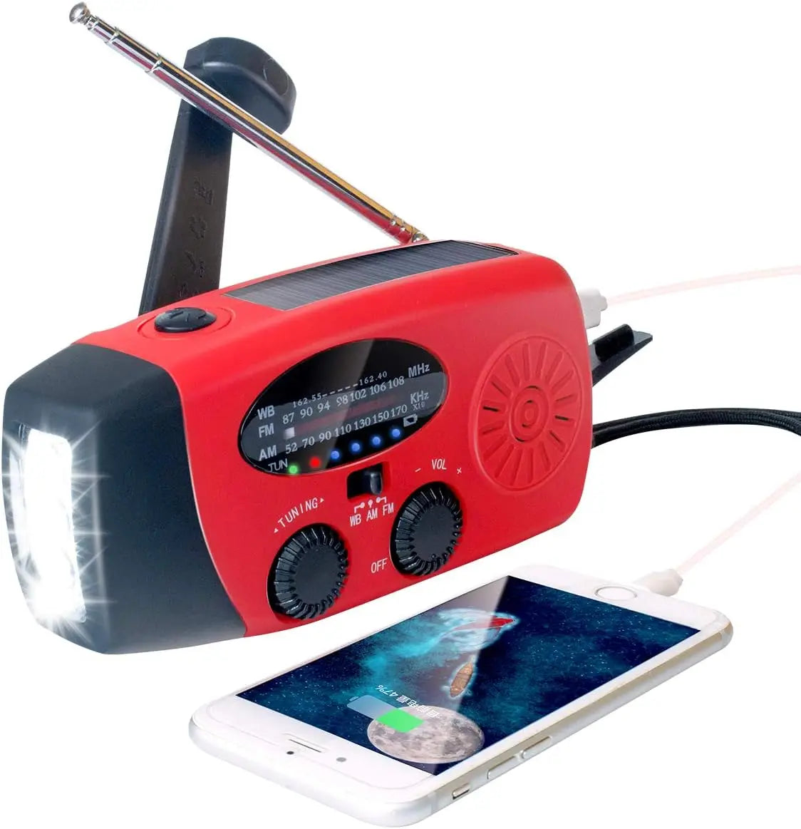 2000mAh Emergency Crank Weather Radio with LED Flashlight