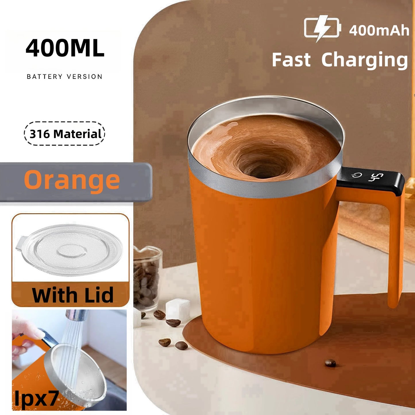 New USB Rechargeable Automatic Magnetic Cup Coffee Mug 380ML