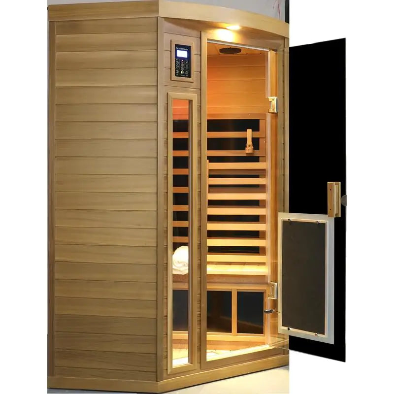 Feature Low EMF Two Person Far Infrared Cedar Pentagonal Sauna
