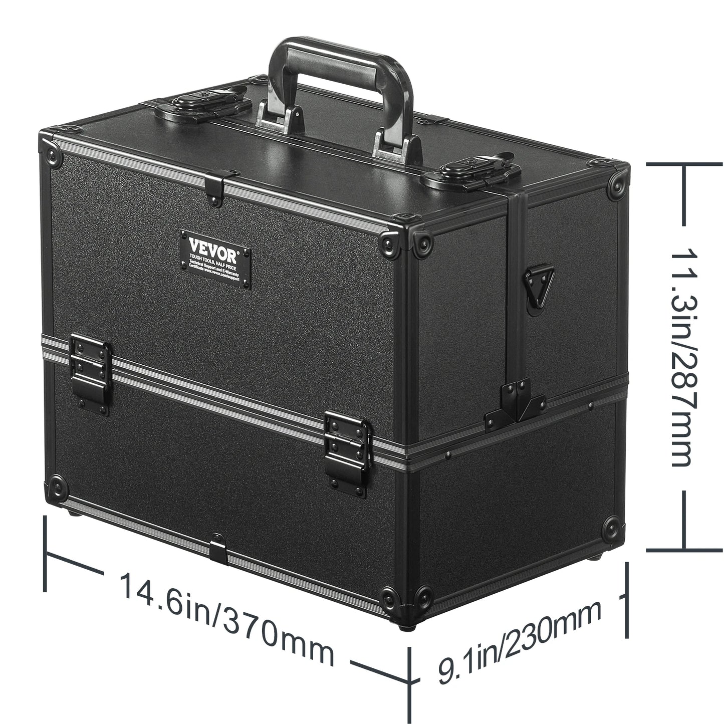 VEVOR Professional Makeup Train Case Aluminum Cosmetic Case Extra Large