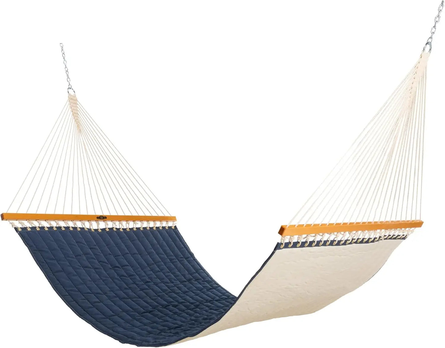 Spectrum Indigo Sunbrella Quilted Hammock with Extension Chains