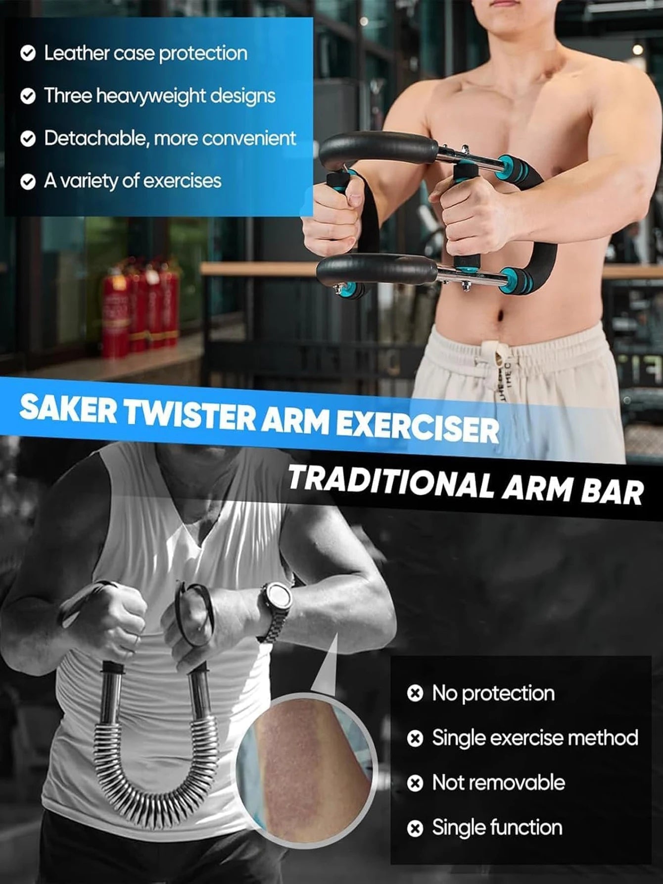 Arm Trainer Adjustable Chest Expander for Upper Body Fitness