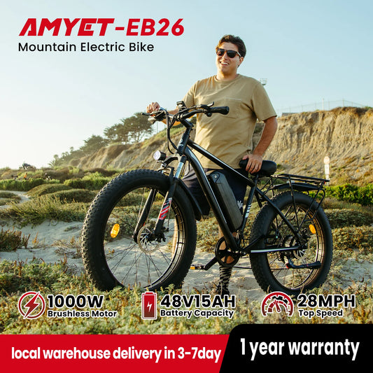 AMYET EB26 Electric Mountain Bike 1500W 28mph Peak